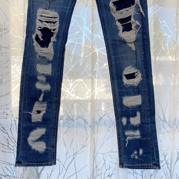 RAG & BONE Dre ripped distressed skinny leg stretchy Ada brigade blue jeans - Picture 4 of 15